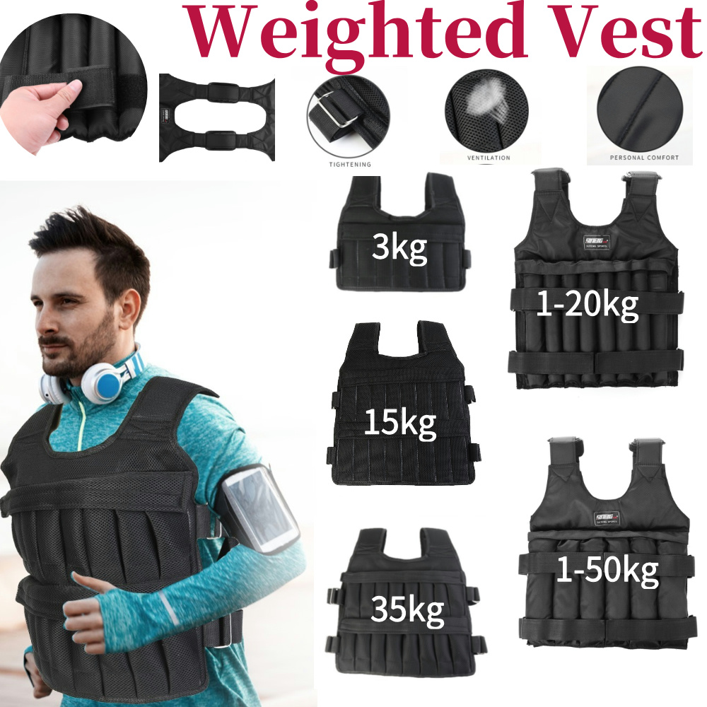 Running Jogging Gear - Jaket Beban Latihan 3/15/35kg, Rompi Olahraga