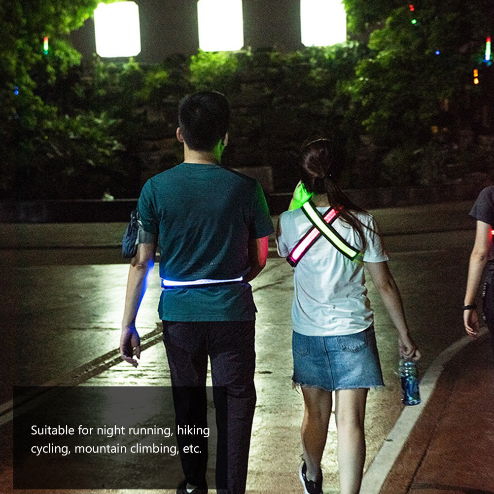 Running Gear Green - Sabuk Reflektif LED Isi Ulang Dapat