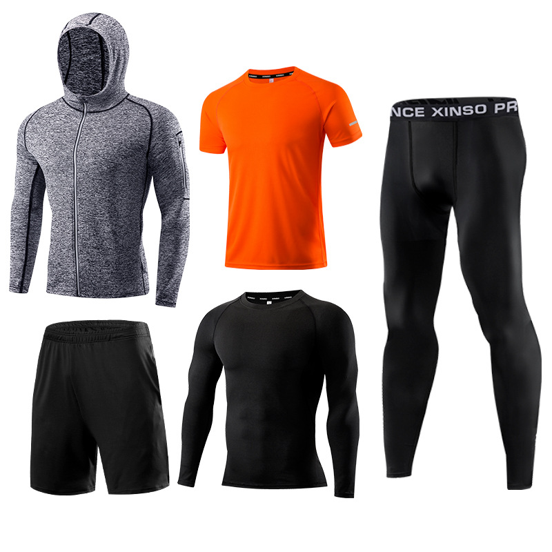 Set Pakaian Fitness Pria 5-Pie - Running Gear Gym ulasan dan harga