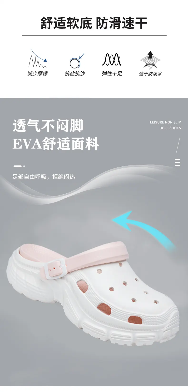 Sepatu Clog Perawat Wanita den - Insole Arch Support ulasan dan harga