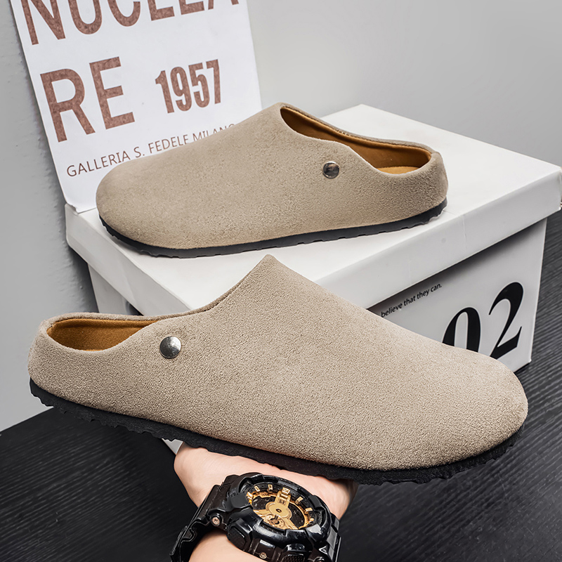 Sepatu Sandal Kulit Suede Pria - Insole Arch Support ulasan dan harga
