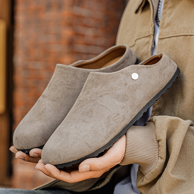 Sepatu Sandal Kulit Suede Pria - Insole Arch Support ulasan dan harga